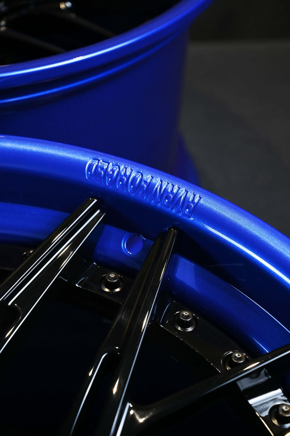 2023 Dodge Charger Hellcat Redeye Custom Aftermarket Super Concave Wheels-Blue and Black rims-RVRN Forged C081 Series