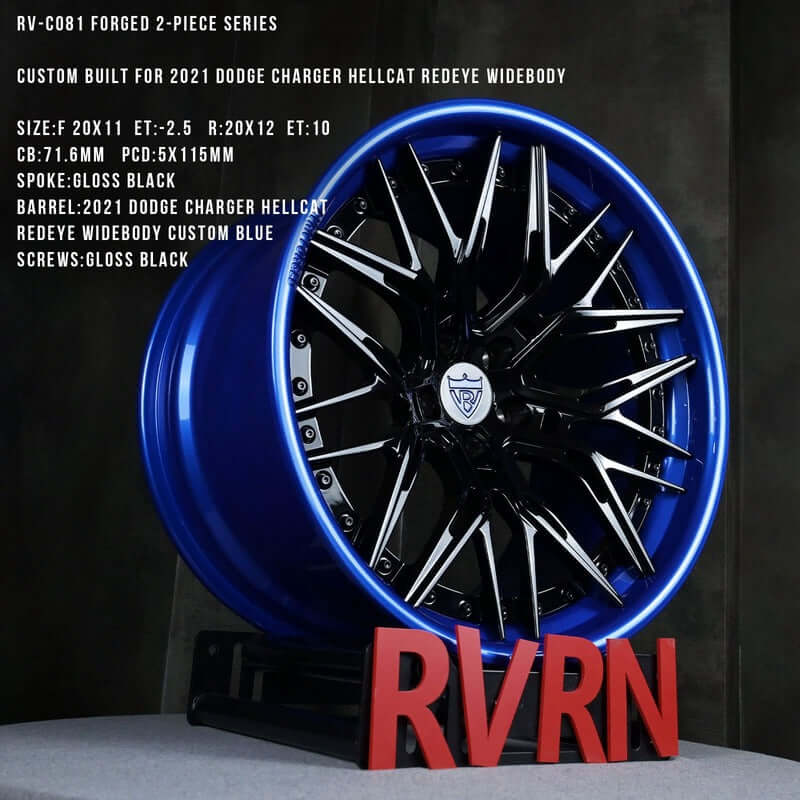 2021 Dodge Charger Hellcat Redeye Widebody Custom Staggered 22/20 Deep Dish Wheels: RV-C081