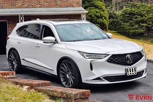 2023 Acura MDX AWD fitted with 22x10 +40MM gunmetal Acura wheels RVRN RV-MA06 rear angle view