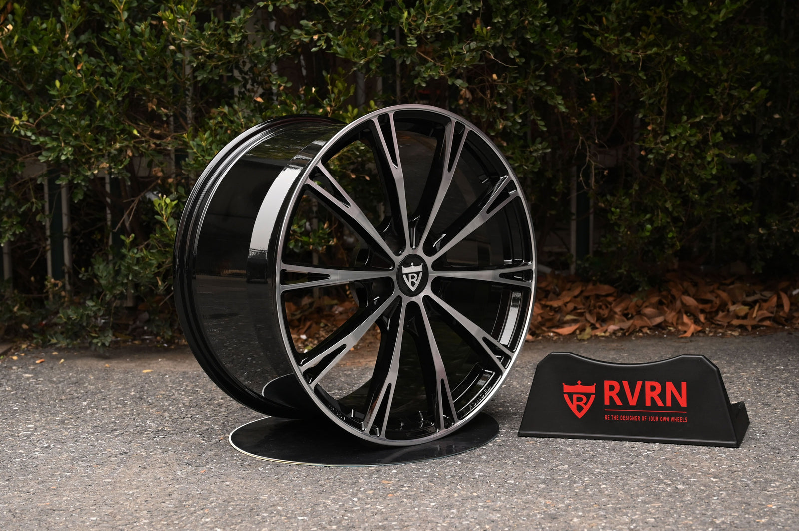 2023 Corvette C8 Z51 Custom Aftermarket Performance Wheels-Black and Silver Monoblock Rims-RVRN Forged-MA61 Series