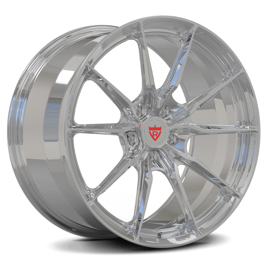 Custom Forged Monoblock Wheel RV-MB082, polished finish, 10,000/12,000-ton forged aluminum, designed for performance and brake clearances.