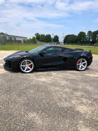Close-up of RV-MB559 brushed aluminum wheel finish on 2024 Corvette Z06