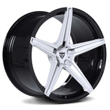 Custom 5 spoke forged wheel RV-MB559 in white and black for Corvette C8 and other vehicles.