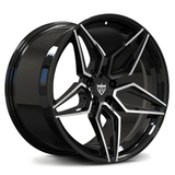 Custom forged monoblock deep concave 20" black and chrome wheel suitable for Camaro concave rims.