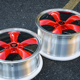 Classic 5 spoke red wheels for Corvette C8-20inch for front and 21inch for rear-RVRN Custom Forged Monoblock Rims RV-MC09 Series 