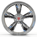 Custom forged monoblock wheel RV-MC09 featuring vintage 5 spoke chrome design, ideal for Corvette C8 enthusiasts.