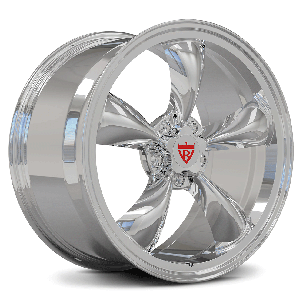Custom forged monoblock wheels RV-MC09 featuring vintage 5 spoke chrome design, perfect for Corvette C8 vehicles.
