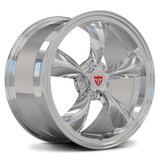 Custom forged monoblock wheels RV-MC09 featuring vintage 5 spoke chrome design, perfect for Corvette C8 vehicles.