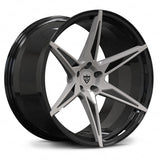 Custom forged aluminum alloy monoblock concave wheel design in black and gunmetal gray finish, perfect for super concave wheels and Dodge Charger 20inch wheels.