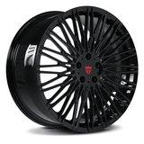 black rims for your corvette, Custom forged wheel RV-MC22, forged monoblock design, gloss black finish, ideal for corvette and custom applications.