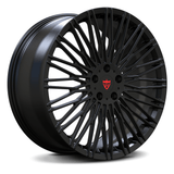 matte black rims for corvette, Custom RV-MC22 forged monoblock corvette wheel in matte black finish, 21-inch rim, aerospace-grade aluminum.