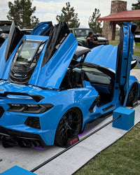 RVRN RV-MC23 custom wheels on 2023 Corvette C8 Z51 front view showing 20x9J fitment