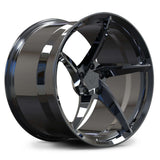 RVRN RV-mc35 5 spoke wheels in black chrome, luxury concave design for C8 Corvette and Z06