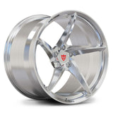 Polished aluminum 5 spoke wheels for C8 Corvette and Z06, custom built luxury by RVRN Wheels