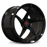 Gloss black 5 spoke concave wheels by RVRN RV-mc35, custom built for superior style and performance