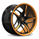 Custom forged monoblock wheel with full bronze inner barrel, 5-spoke design for track builds, show cars, and daily drivers.