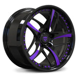 Purple Spoke Custom Forged Monoblock Wheel RV-MC36 for Corvette C6 Z06 – Lightweight Style