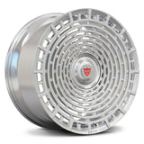 Custom forged monoblock wheel RV-MD02 in polished chrome finish, designed for optimal brake clearance and style.