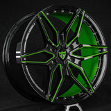 2015 Ford F150 Custom Monoblock 6 Lugs Gloss Green&Black RV-MF151 Series Truck RVRN Wheels Foged