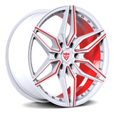 aftermarket f150 rims-Ford F150 20inch red and white wheels-6 lug-rvrn forged