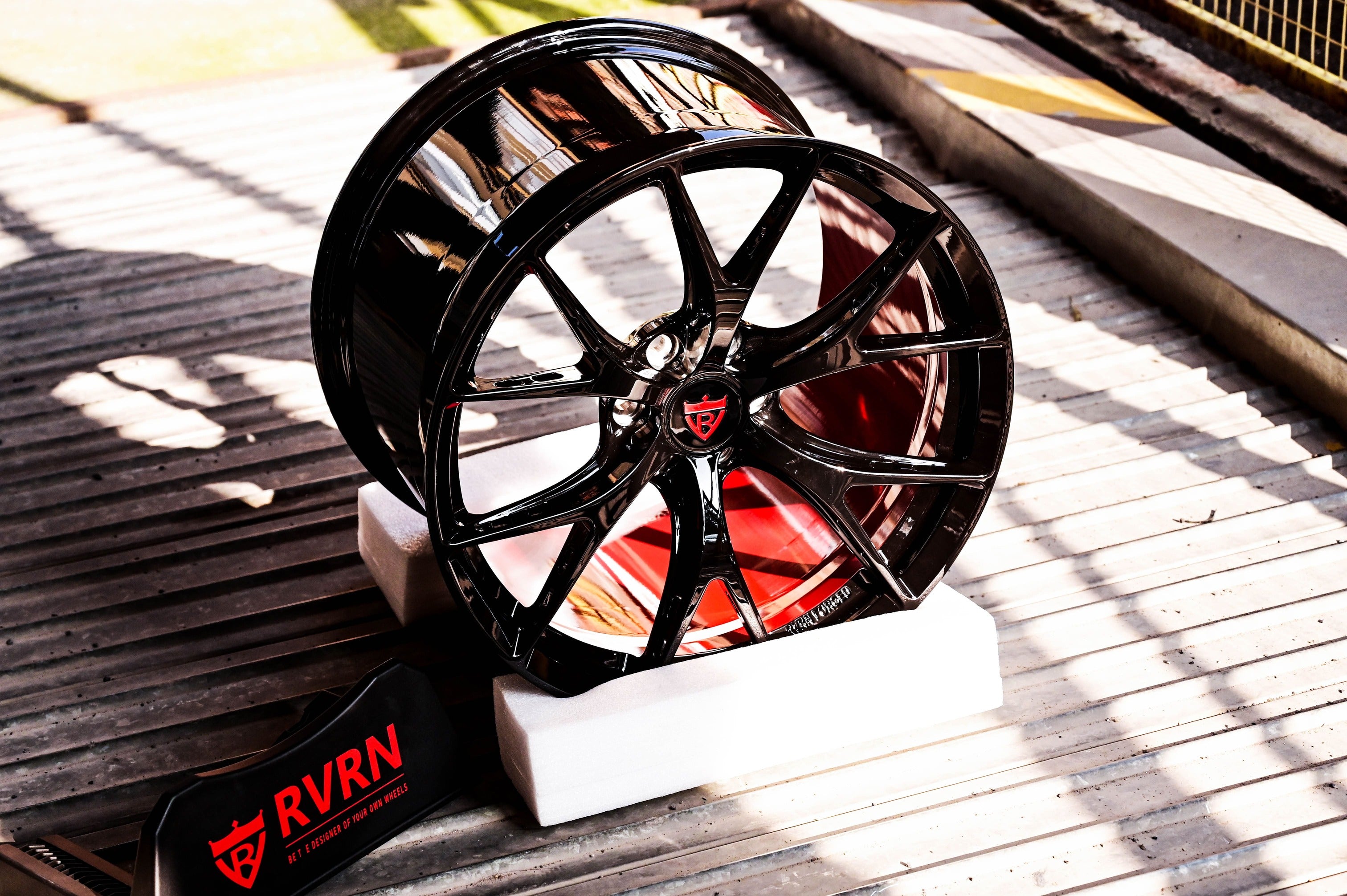 Black and red custom wheels-Dodge Viper 6 lug aftermarket performance rims-custom per order