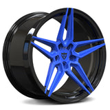 Rapid Blue Corvette C8 Forged Wheels - RVRN Custom 5 Star Concave Monoblock Rims