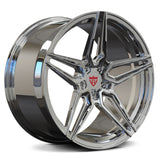 Chrome Corvette C8 Forged Wheels - RVRN Custom 5 Star Concave Forged Monoblock Rims