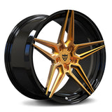 Copper and Black Corvette C8 Forged Wheels - RVRN 5 Star Concave Custom Monoblock Rims