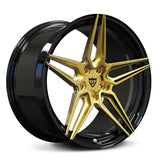 Gold Corvette C8 Forged Wheels - RVRN Wheels Custom 5 Star Concave Monoblock Rims