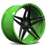 Apple Green Corvette C8 Forged Wheels - RVRN Custom 5 Star Concave Monoblock Rims