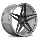 Grey and Silver Corvette C8 Forged Wheels - RVRN Wheels 5 Star Concave Custom Monoblock Rims