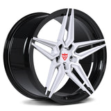 White and Black Corvette C8 Forged Wheels - RVRN Custom 5 Star Concave Monoblock Rims