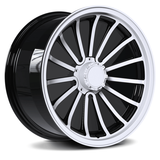 Custom forged monoblock deep dish wheel in white and black, designed for Toyota Tundra trucks, machined from aerospace-grade aluminum.