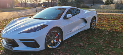 RVRN RV-MR05 wheel detail on 2020 Corvette C8 Z51, rear 20x11 /64mm, custom chrome forged setup