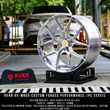 Polish Wheels with Corvette Accelerate yellow caps, 19inch custom aftermarket forged wheels for your corvette c8 z51 htc. super lightweight and performance style. RVRN RV-MR05 series 