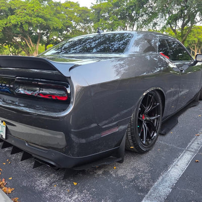 2023 Dodge Challenger Hellcat featuring custom forged rvrn wheels and 20-inch staggered concave rims.
