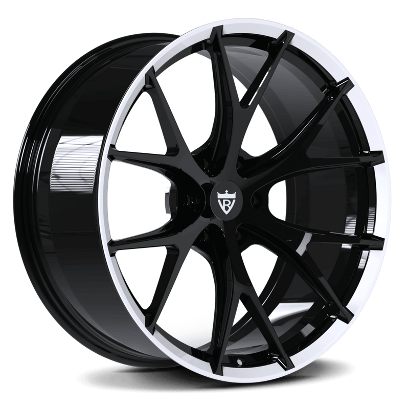 RVRN RV-MR05 black and white forged wheel setup for Dodge Ram build