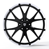 RVRN RV-MR05 forged monoblock wheel in full gloss black and white color for Dodge Ram Truck