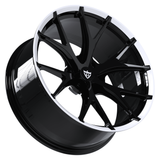 RVRN RV-MR05 forged monoblock wheel in full gloss black and white color for Dodge Ram Truck