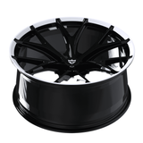 RVRN RV-MR05 forged monoblock wheel in full gloss black and white color for Dodge Ram Truck