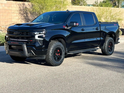 2022 Chevy Silverado MR15 Gloss Black Wheels Rear View 18x9
