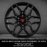 RVRN RV-MR616 custom forged performance wheel for 2021 Dodge Ram TRX, matte black, 18x9" size.