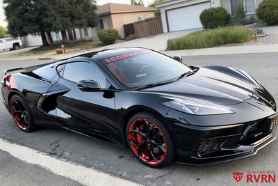 Corvette C8 Stingray forged wheels MS016 19x8.5 front wheel fitment gloss black red