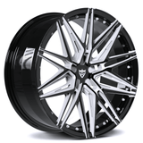 Black white custom wheels for 2021 Ford Shelby GT500, 20inch x10 wheel size, with white screws on it. 