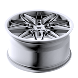 Custom forged 1-piece wheel RV-MS808 in white and black finish, suitable for Corvette C7 and available in custom sizes from 16" to 26".