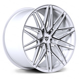 Tesla custom wheels with 21inch staggered size, gloss white and black color. Perfect rims for your Tesla Model Y, 3, x and s-RVRN Custom Forged Monoblock Wheels 