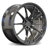 RVRN RV-MY26 custom forged monoblock 10-spoke wheel in black chrome finish for Tesla Model Y Performance