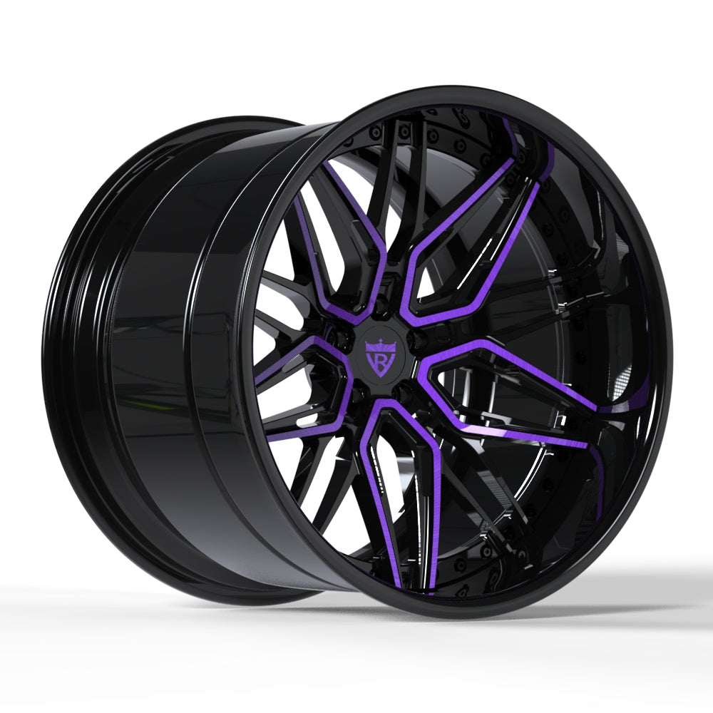 Custom Rims Purple RVRN Custom Deep Dish 3-Piece Forged Purple Wheels: RV-T081