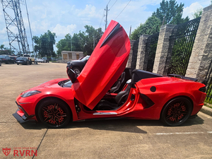 Front 20x8.5 forged wheel on 2024 Corvette C8 Z51, precision-machined detail and clean finish, custom design your own wheels