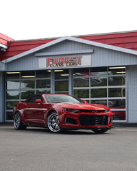 Machined polished aluminum barrel on deep-dish 2-piece forged wheel, premium custom finish